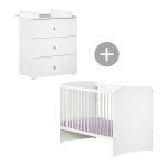Chambre compl�te b�b� avec lit 120x60cm et commode � langer - basic