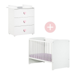 Chambre compl�te b�b� avec lit 120x60cm et commode � langer - basic