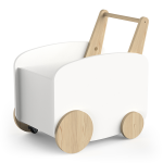 Chariot de rangement � roulettes firmiana coloris blanc / bois naturel
