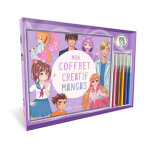 Mon coffret cr�atif - mangas - un livre de coloriage, 5 feutres et des stickers (coffret)