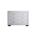 Commode 3 tiroirs en pu blanc dream