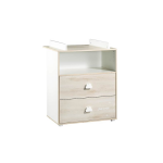 Commode � langer 2 tiroirs 1 niche h�tre cendr� - smile