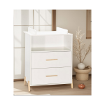 Commode � langer 2 tiroirs et 1 niche pieds gris - joy naturel