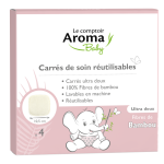 Le comptoir aroma carrs de soin bambou lavables rutilisables x4