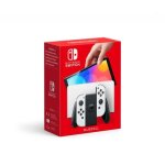 Console nintendo switch (modle oled) avec station d'accueil et manettes joy - con blanches (switch)