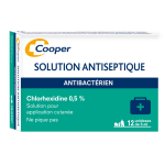 Cooper solution antiseptique antibactrien chlorhexidine 0, 5% 12 unidoses de 5ml