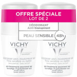 Vichy dodorant 48h anti - transpirant roll - on peau sensible lot 2x50ml