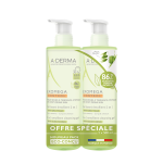 A - derma - exomega control - gel lavant emollient anti - grattage - 2en1 corps et cheveux 2x500ml