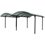 Double carport aluminium toit 1 / 2 rond coloris gris anthracite / surface ext�rieure : 28, 62 m2 / toit ...