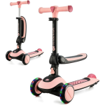 Draisienne enfant et trottinette  trois roues halley rose