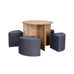 Ensemble table et 4 poufs