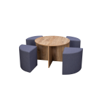 Ensemble table et 4 poufs - petit modele