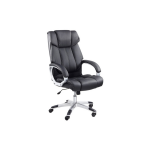 Fauteuil haut de gamme simili cuir noir . mati�re : pu. dim. : l. 78 x p. 65 x h. 110 / 121 cm