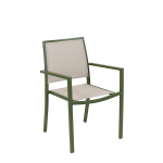 Fauteuil de jardin en aluminium empilable santorin coloris kaki