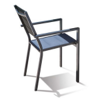 Fauteuil de jardin empilable ibiza en aluminium anthracite jardiline