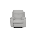 Fauteuil de relaxation manuel bona en tissu imitation cuir - gris clair