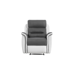 Fauteuil de relaxation manuel en pu blanc et microfibre grise king