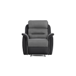 Fauteuil de relaxation manuel en pu noir et microfibre grise king
