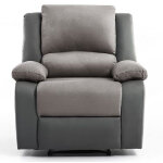 Fauteuil de relaxation en microfibre et simili - gris