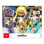 Figurine amiibo splatoon 3 - octaling (bleu) + inkling (jaune) + salmioche (switch)