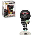 Pop star wars: mandalorian - dark trooper avec l'enfant (fluorescent)