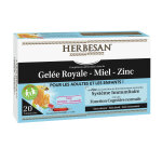 Gelée royale 400mg + miel + zinc - 20 ampoules de 15ml Gelée royale 400mg + miel + zinc - 20 ampoules de 15ml