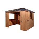 Gloriette aluminium et bardage bois tht - surface 10, 80 m� - toiture polycarbonate dim. l 300 x l 360 ...