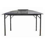 Gloriette aluminium toit 4 pentes coloris gris anthracite / surface ext�rieure : 10, 80 m�