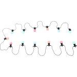 Guirlande lumineuse led plastique noir, 20xled