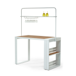 Hawa� - ensemble table de bar + 4 tabourets + �tag�res - jardiline