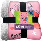 Homadict plaid sherpa 100x150 cm stitch love kiss pink