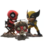 Iron studios - minico - deadpool & wolverine - deadpool, wolverine and headpool statue 14cm