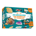 Je d�couvre les min�raux et fossiles - coffret avec lampe et kit excavation (coffret)