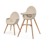 Kinderkraft chaise haute 2en1 fini 2 (beige)