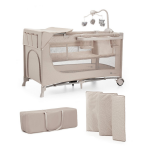 Kinderkraft lit parapluie 3en1 joy 2 avec accessoires (beige)