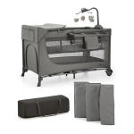 Kinderkraft lit parapluie 3en1 joy 2 avec accessoires (gris fonc�)