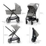 Kinderkraft poussette 4en1 newly (gris)