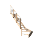 Kit escalier nostra 1 / 4 tournant gauche avec 13 marches et garde - corps