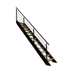 Kit escalier spectra droit avec 13 marches et garde - coprs