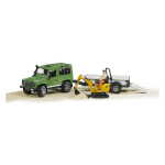 Land rover defender avec une remorque, mini pelle jcb et personnage Land rover defender avec une remorque, mini pelle jcb et personnage
