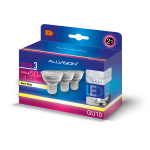 Led spot gu10 4, 9w=50w 420 lumens 3000k lot de 3