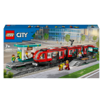 Lego city 60423 le tramway et la station du centre - ville