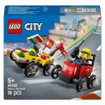 Lego city pack de bolides de course : camion de pizza contre camion de pompiers