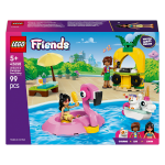 Lego� friends - f�te dans la piscine avec les bou�es licorne et flamant rose, jeu de construction - 42658 ...
