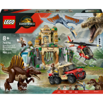 Lego jurassic world - mission arienne avec le spinosaure et le quetzalcoatlus, jouet avec des dinosaures ...