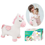 Licorne sauteuse gonflable avec housse en peluche