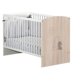 Lit b�b� 60x120 s�rigraphie lapin - lapinou - blanc / bois - babyprice