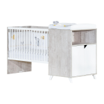 Lit b�b� combin� �volutif 120x60 en 90x190 - scandi gris