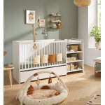 Lit combin� 120x60 �volutif en 90x190 avec �tag�re blanc