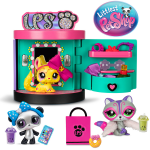 Littlest - coffret sweet and style - boutique 4 en 1 - pack de 3 animaux, 15 accessoires, 1 carte, 1 ...